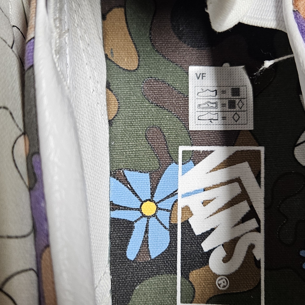 Vans Women's Floral Slip-On Sneakers - Purple and Orange - Picture 3 of 5